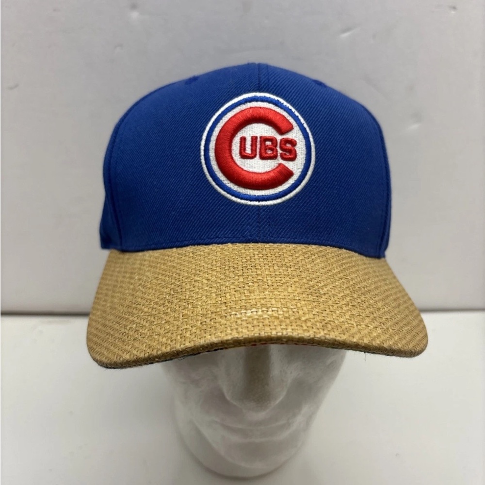 Chicago Cubs American Needle Cooperstown SnapBack Hat Straw Bill/Brim